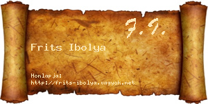 Frits Ibolya névjegykártya